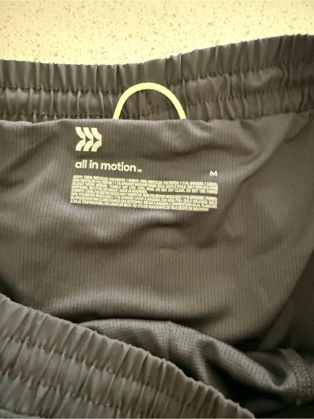 all in motion Black Men's Athletic Shorts with Elastic Waistband